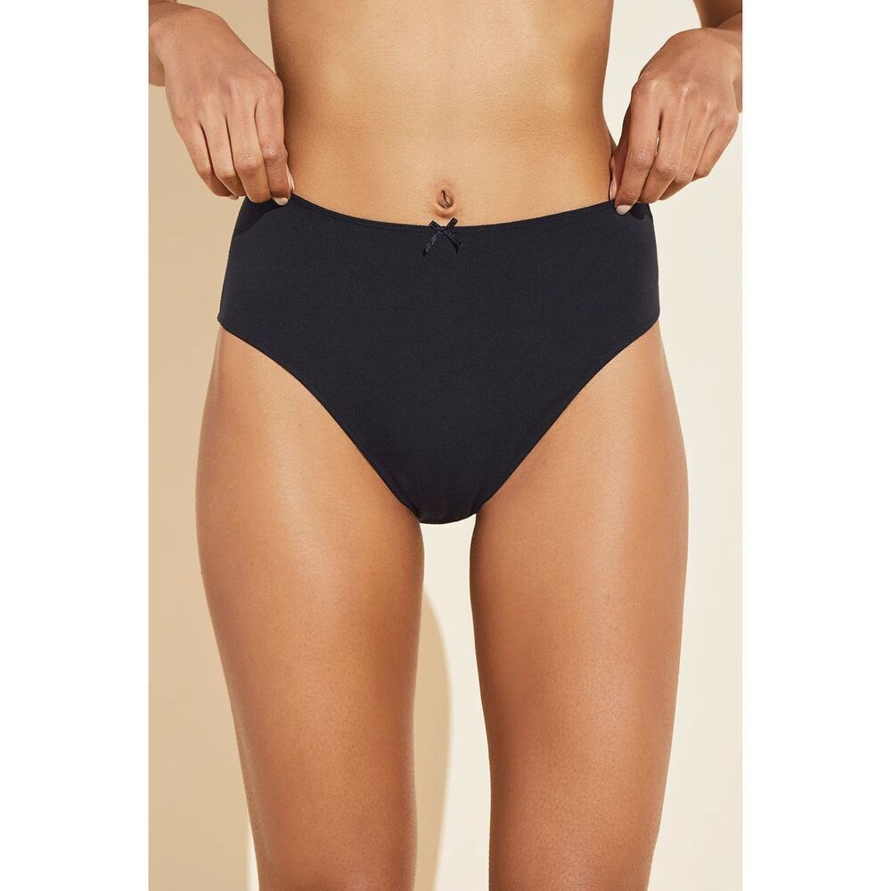 Eberjey NWT Pima Stretch Cotton High Waist Brief Black Small/Medium